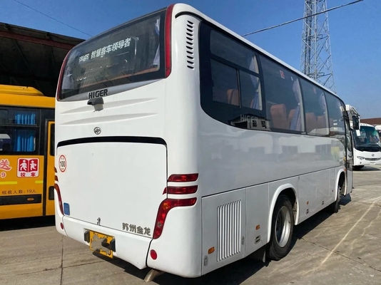 使用された贅沢なバスは32の座席より高いコーチ バスKLQ6796 Yuchaiエンジンに白い色を秒針