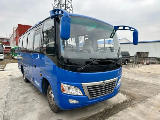 使用された小さいバス青は25の座席を着色するWindowsの左手を滑らせるYuchaiエンジン130hpがDongfengバスDFA6660を運転する
