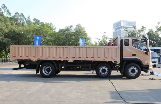 中古の中国貨物 トラック フォトン トラック ゴールド カラー 6*2 フラット ボックス 積載 18 トン