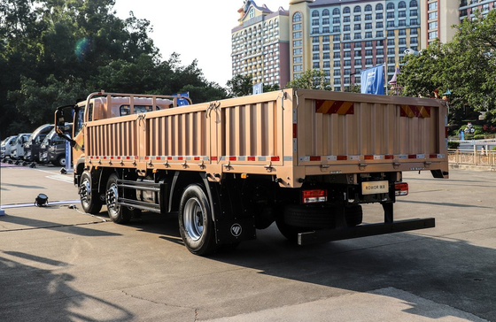中古の中国貨物 トラック フォトン トラック ゴールド カラー 6*2 フラット ボックス 積載 18 トン
