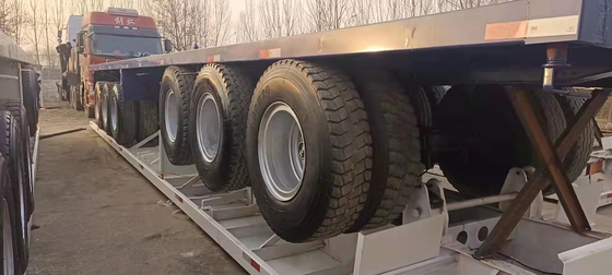 3車軸13Mの容器のキャリアのための45tonsによって使用されるトラックのトレーラーの平面トレーラー