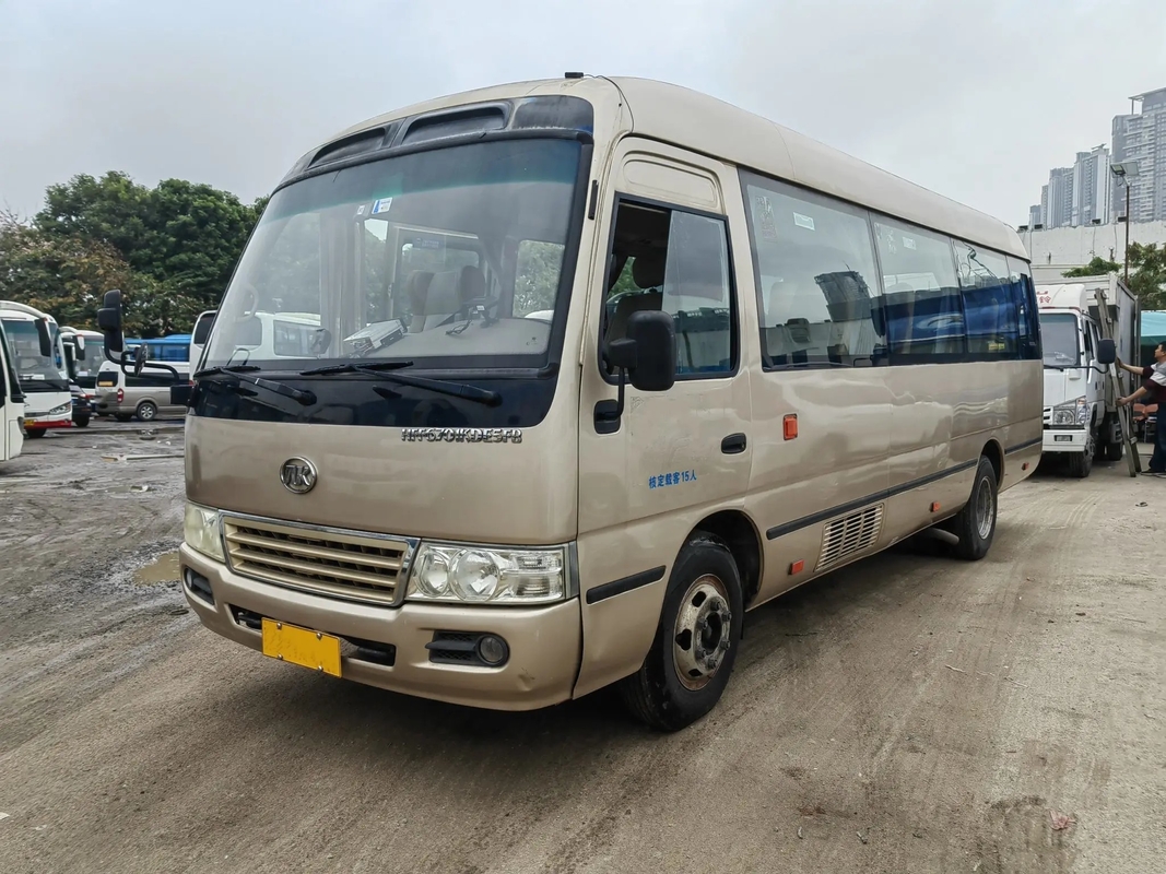 第2手小型バス15座席外的な振動ドア シャンペンは観光バス7メートルのAnkai HFF6701の着色する