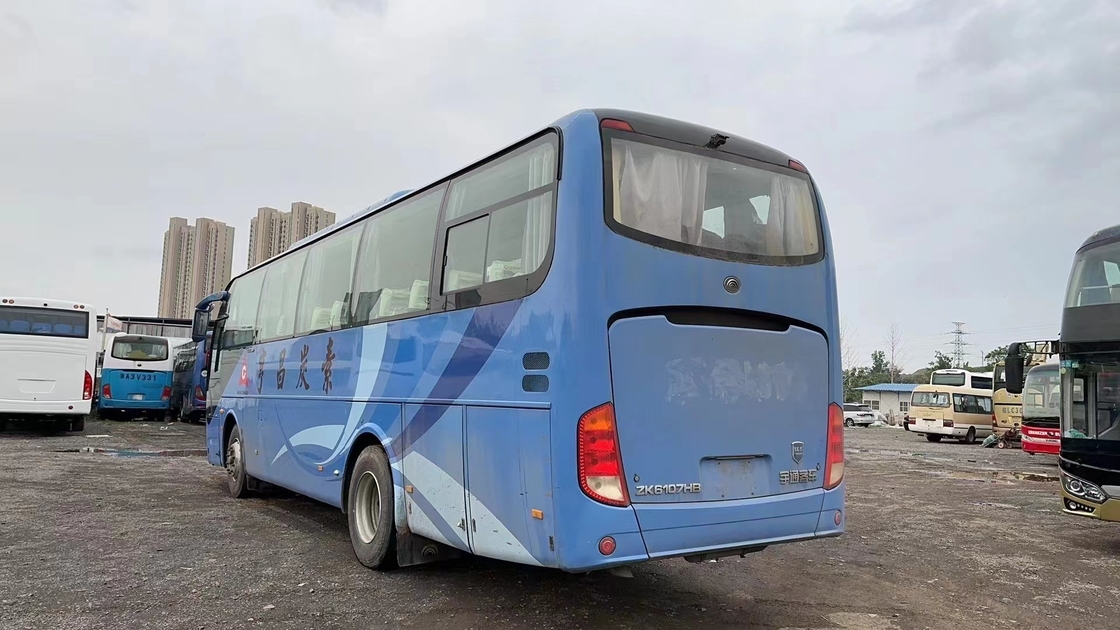 秒針のMicrobus 60の座席2+3座席レイアウトのYuchaiエンジン青い色エアコンによって使用される若いはさみバスZK6107