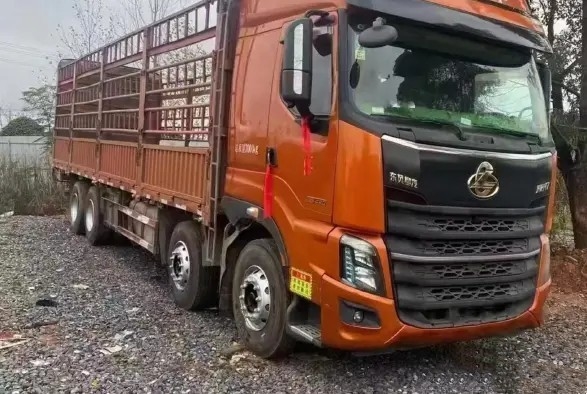 第2手の貨物自動車のオレンジ色トラック12メートルの8×4ドライブ モードYuchaiエンジン6シリンダー420hp 2021year Dongfeng貨物