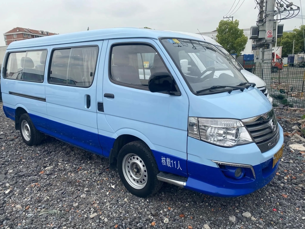 使用された12 Seaterのミニバスの白くおよび青色11の座席金ドラゴンのHiace XML6532のガソリン機関LHD