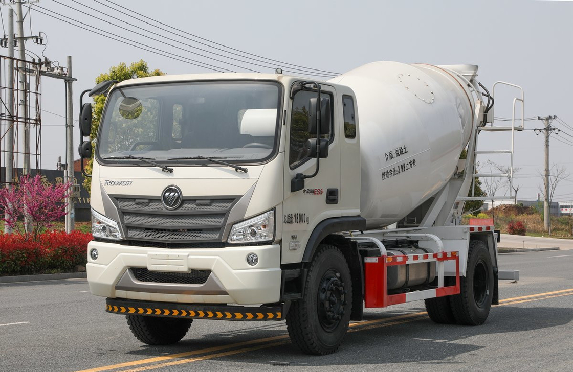 ミニコンクリートミキサートラック Foton ES5 白色 4m3 ミキサータンカー 4*2 ドライブモード