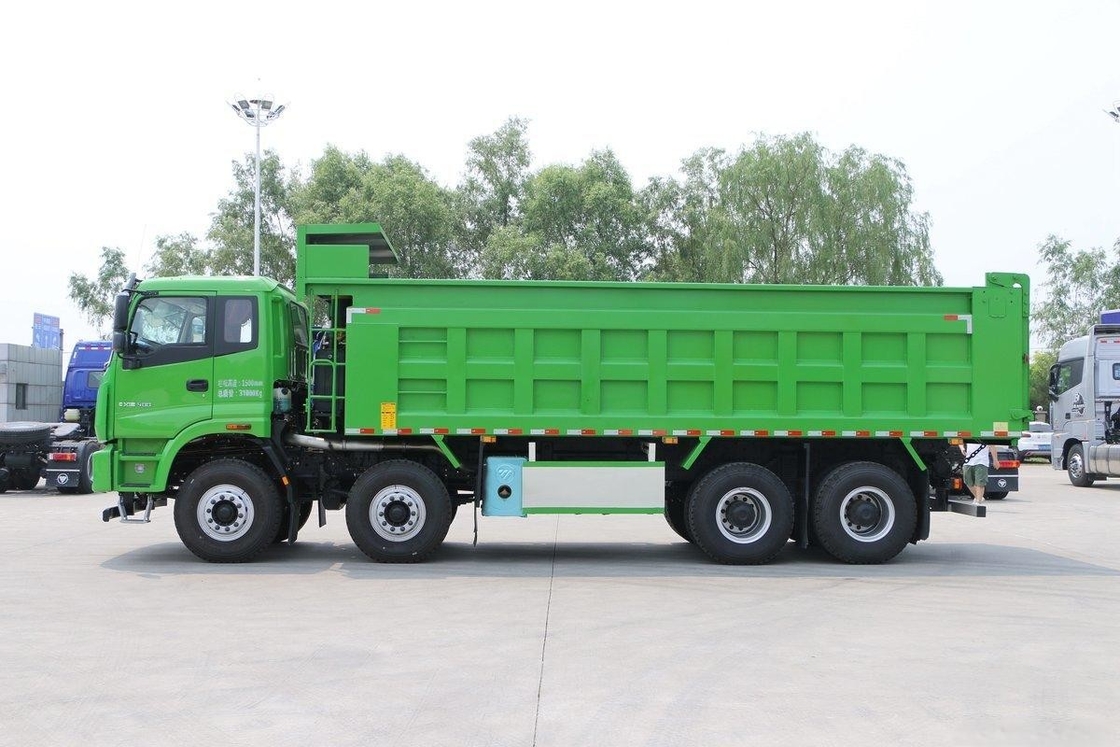 アウマンニューETXダンプトラック 400HP 8X4 7.4m 31t 後ろ折り U型格子貨物箱 後ろ折り EURO 5