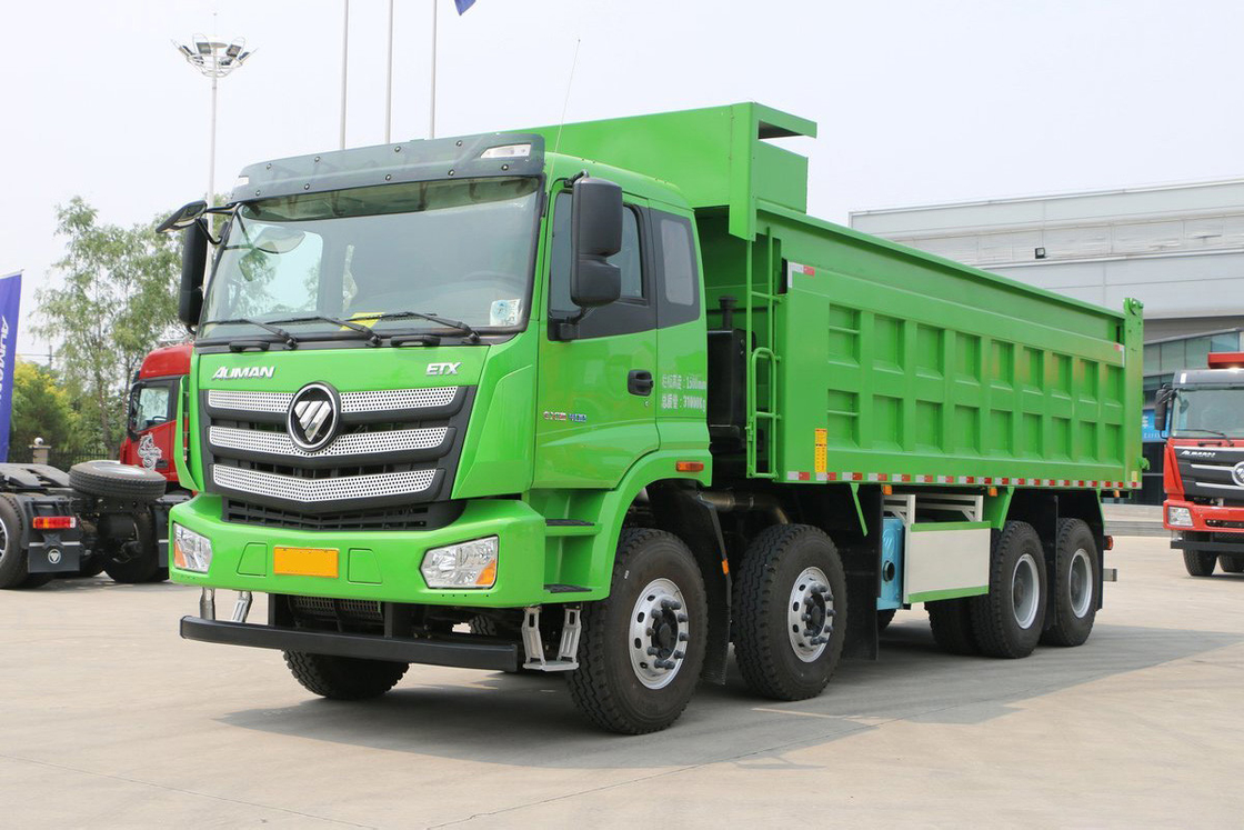 アウマンニューETXダンプトラック 400HP 8X4 7.4m 31t 後ろ折り U型格子貨物箱 後ろ折り EURO 5