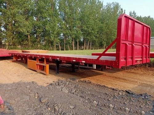 12.5m半低の3台の半車軸40FT秒針のトレーラーの平面のトレーラーISOの証明