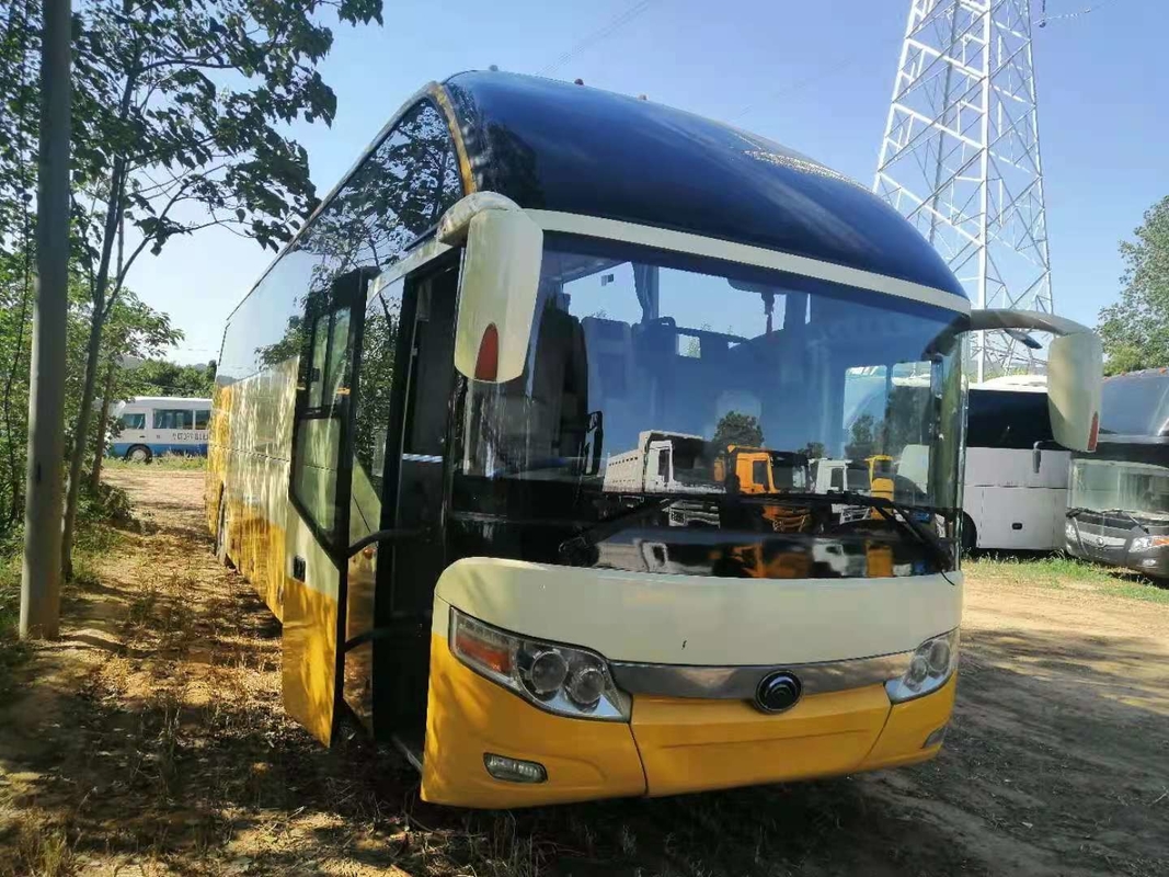 黄色いYutongは旅行バスZK6122 61座席LHDサポート ディーゼル交互計算2ドアを使用した